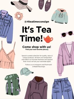 '4 Tea Time!' is LIVE! LIKE THIS LISTING TO BE NOTIFIED WHEN WE ARE GOING LIVE🫖